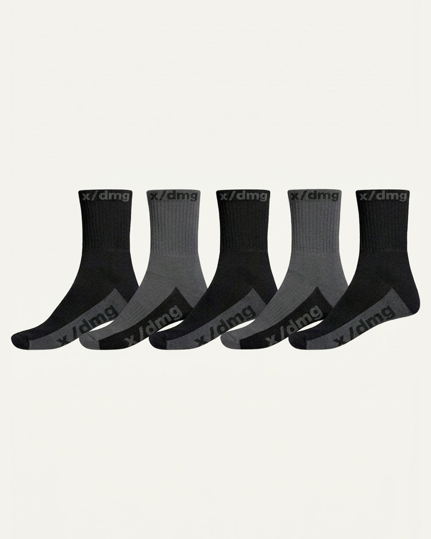x72/B&G Work Socks 5 Pack - Black/Grey